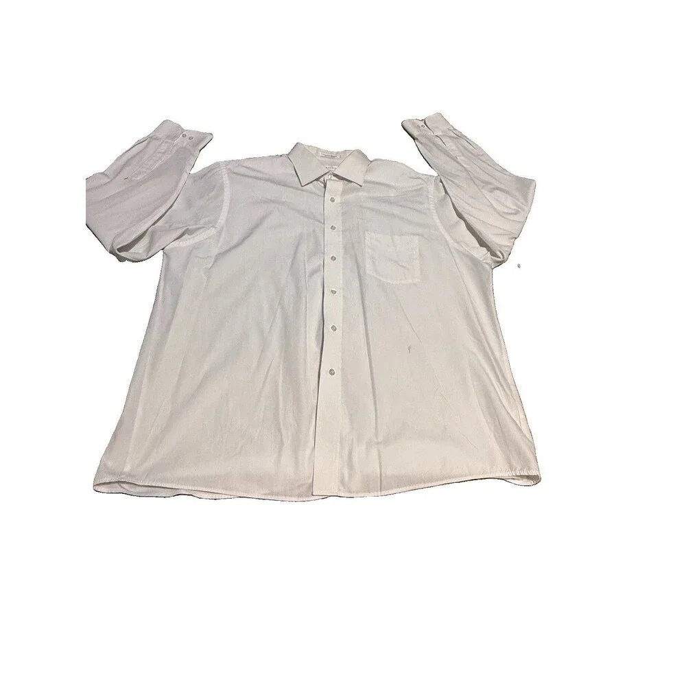 Van Heusen White Long Sleeve Button-Down Shirt Men's Size 18 1/2-19 x 36/37 2XL